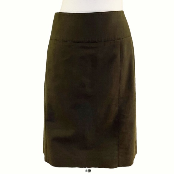 ARMANI COLLEZIONI VINTAGE Skirt Green A-Line Italy TG 46 US 10 Cotton 90s Y2K - Picture 7 of 8
